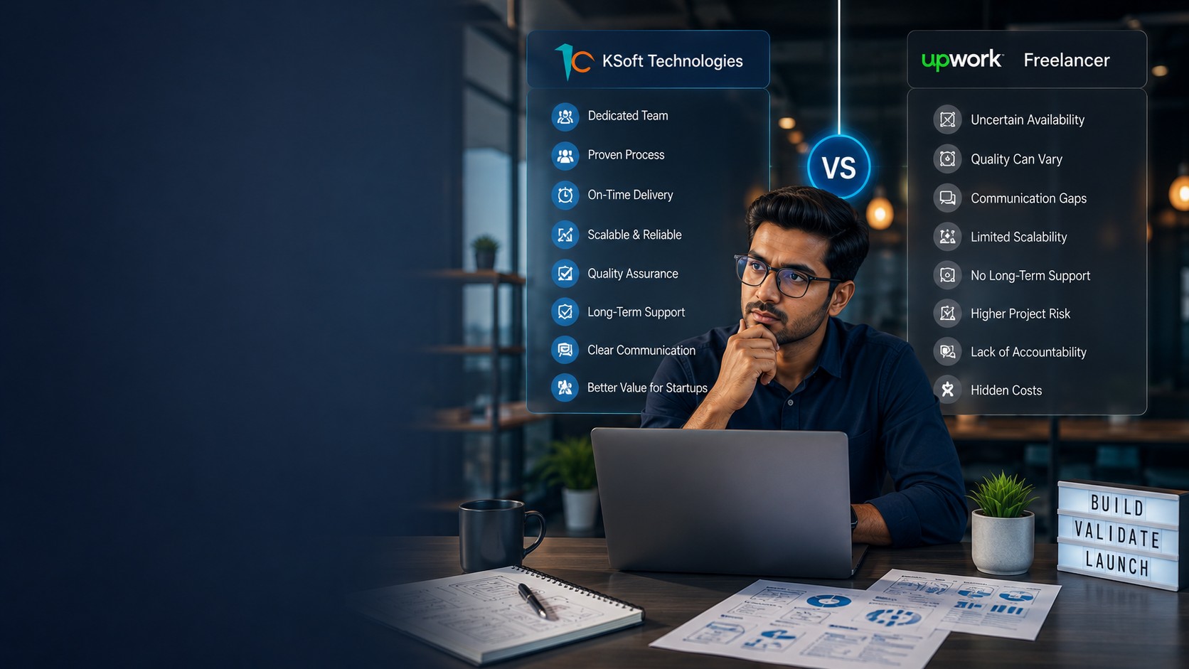 KSoft vs Upwork Freelancer: What’s Better for Startup MVP & Software Development?